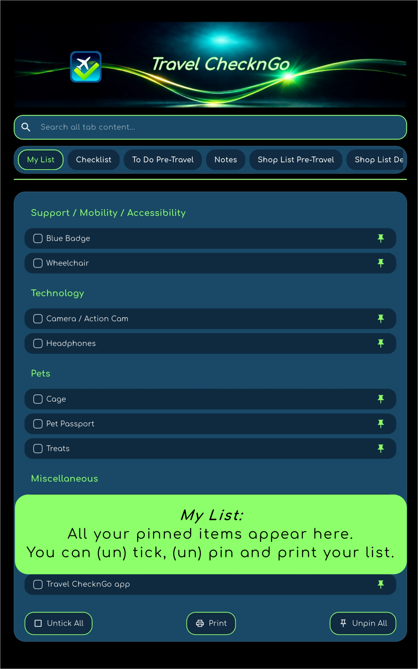 Travel ChecknGo screenshot 2